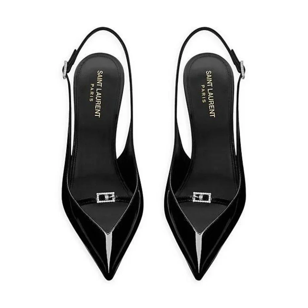 Saint Laurent Luna 105 Patent Leather Slingback Pumps $1,150 - Size 36 / US 6 - Picture 2 of 16